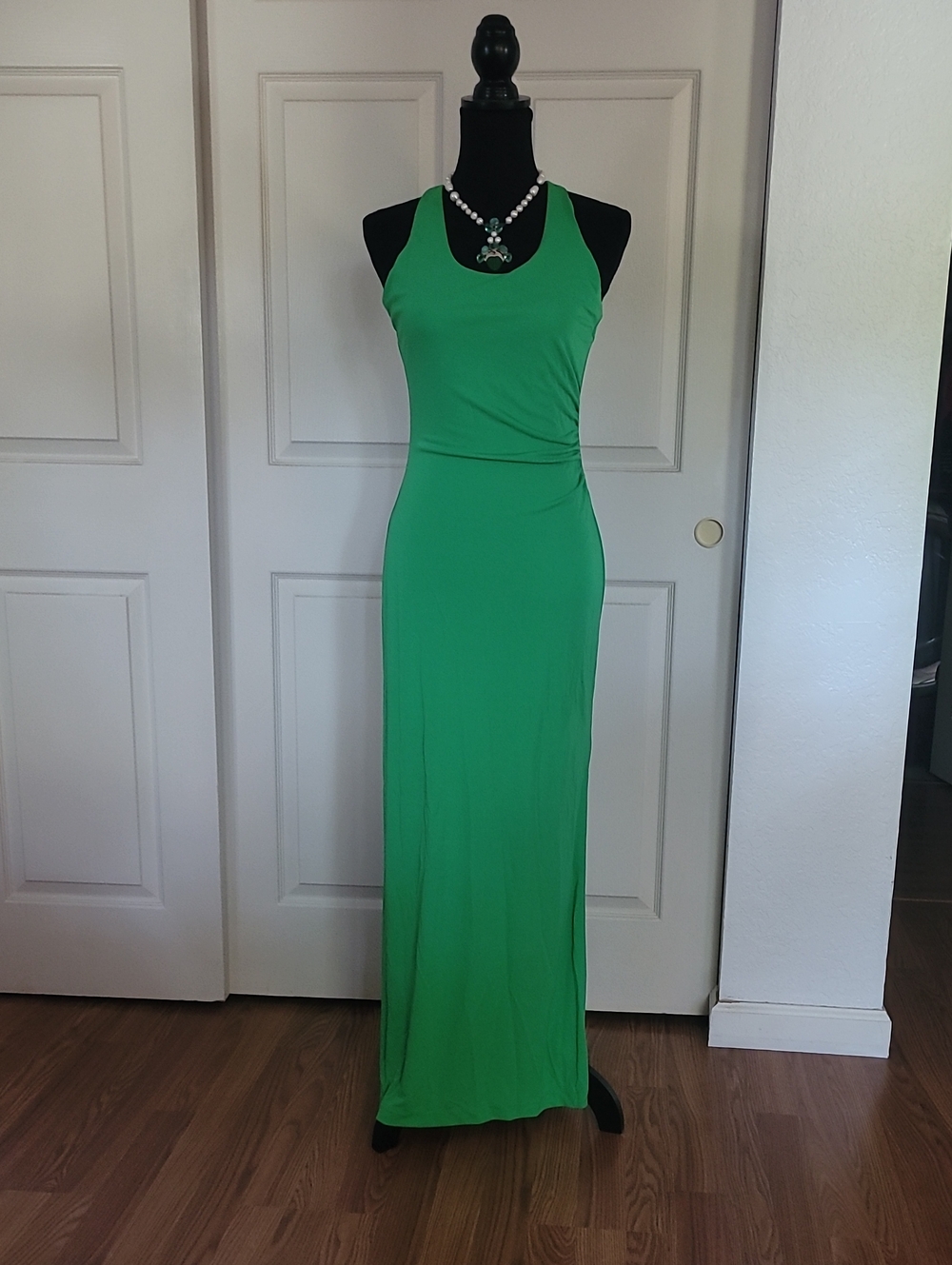 Ralph Lauren Bright Green Sleeveless Maxi Dress Size S NEW WITH TAG stretchy